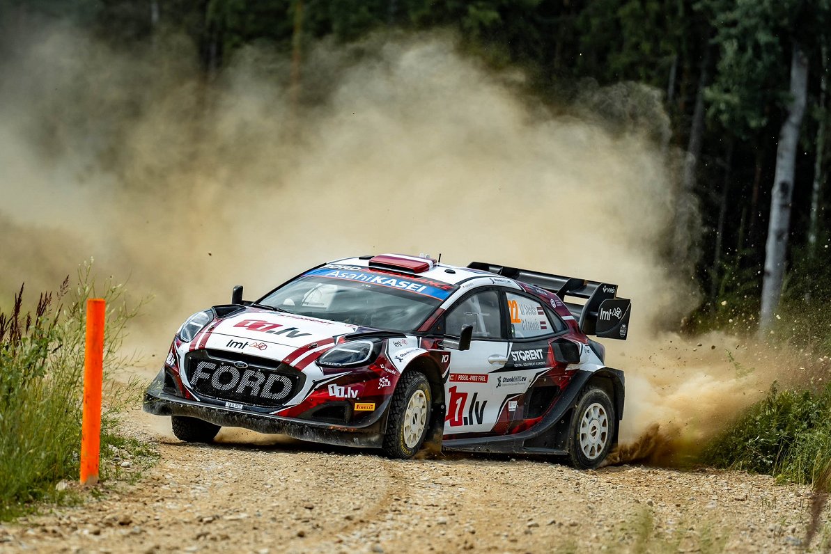 Mārtiņa Seska/Renāra Franča ekipāža testos pirms 2024. gada Latvijas WRC posma.