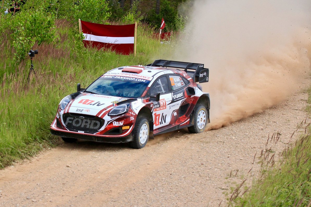 Mārtiņa Seska/Renāra Franča ekipāža Latvijas WRC ātrumposmā