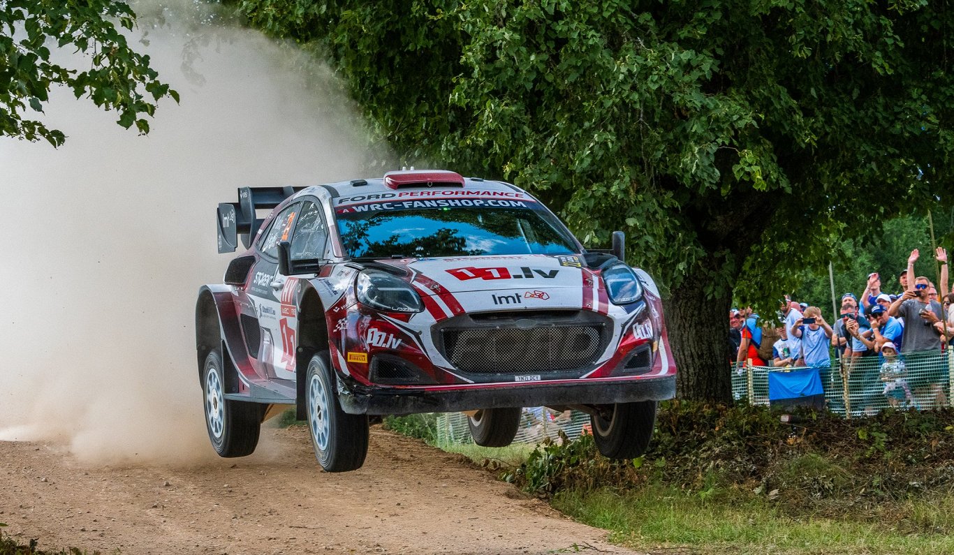 Mārtiņa Seska ekipāža WRC Latvijas posmā 2024. gada 19. jūlijā