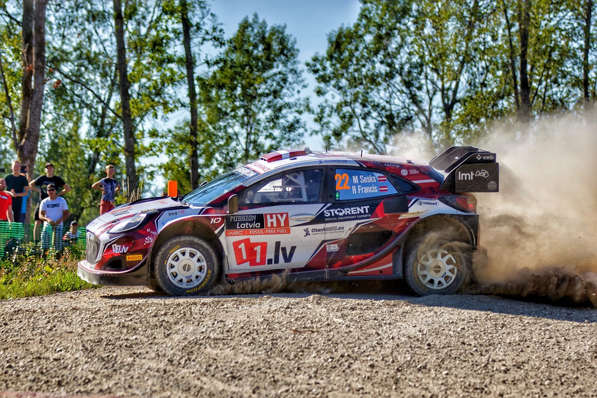 Mārtiņa Seska/Renāra Franča ekipāža 2024. gada Latvijas WRC posmā.