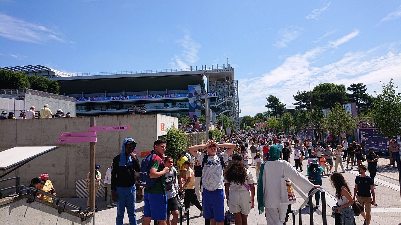 &quot;Roland Garros&quot; tenisa stadions olimpiskajās spēlēs 2024. gada 28. jūlijā