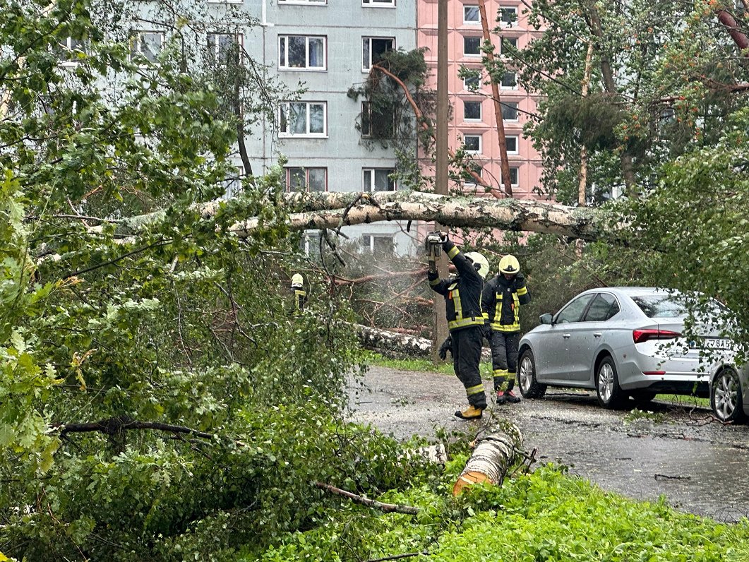 Спасатели устраняют последствия бури в Юрмале