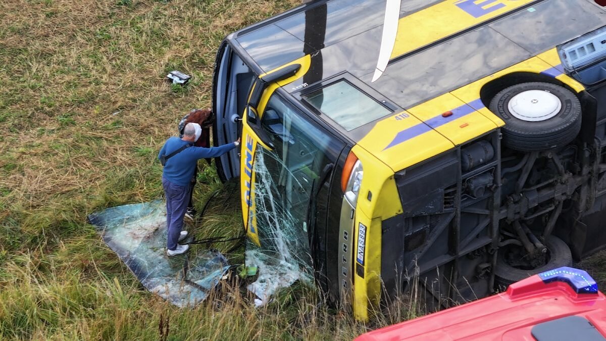 Autobusa avārija Šaķu rajonā Lietuvā.