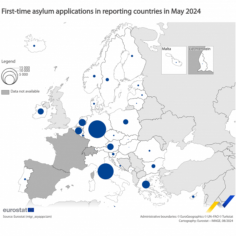 Asylum applications, May 2024