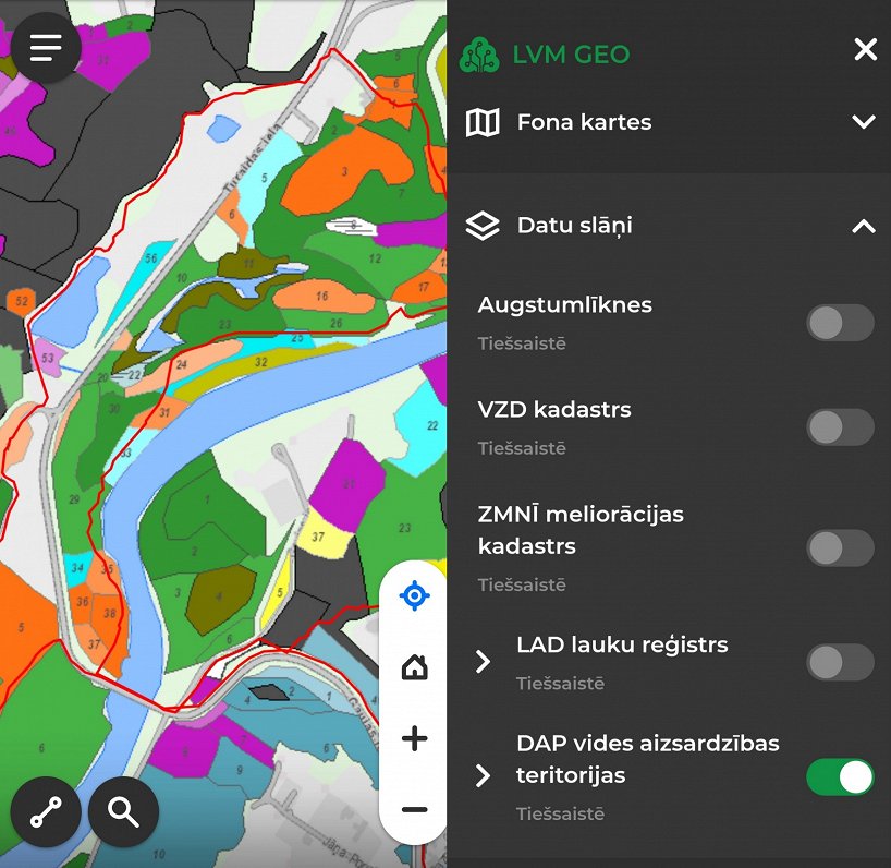 &quot;Latvijas valsts mežu&quot; lietotne &quot;LVM GEO&quot;