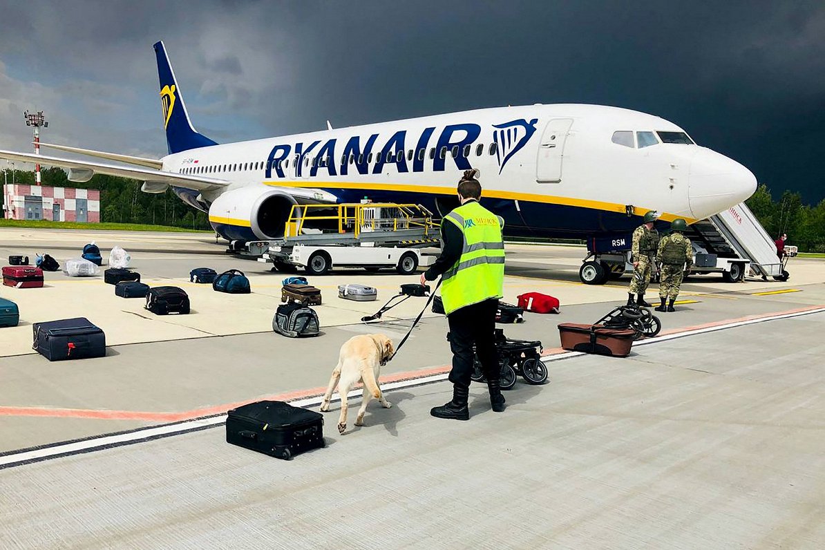 &quot;Ryanair&quot; lidmašīna Minskā. 2021. gada 23. maijs.