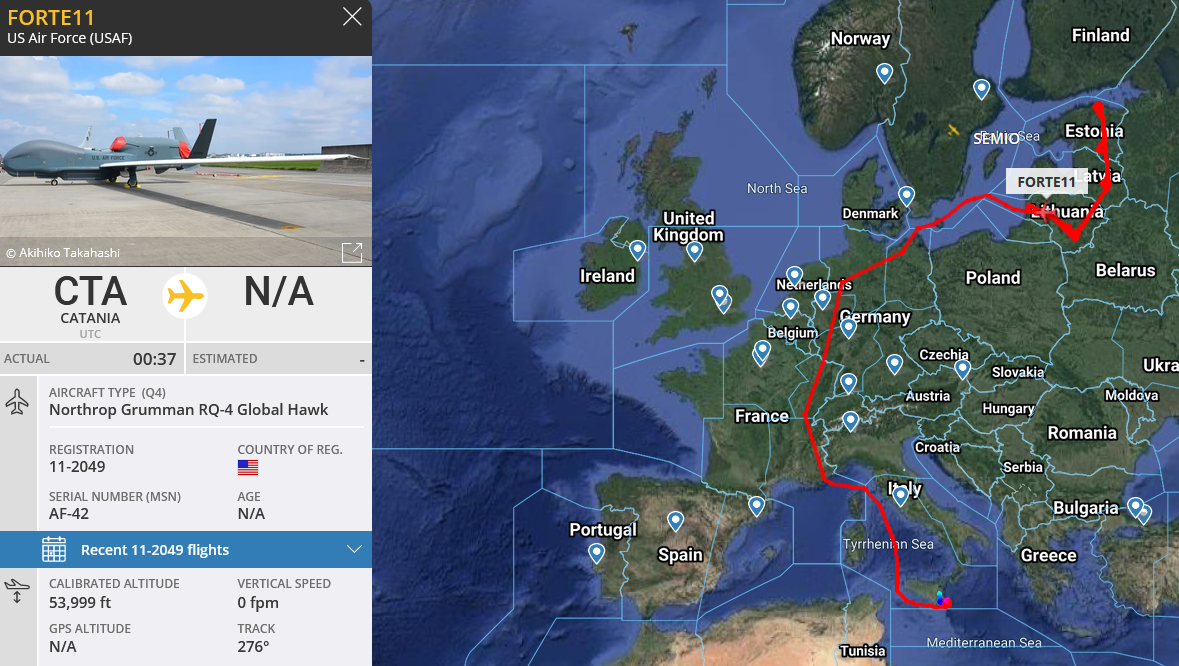 Northrop Grumman RQ-4 Global Hawk drons virs Baltijas valstīm