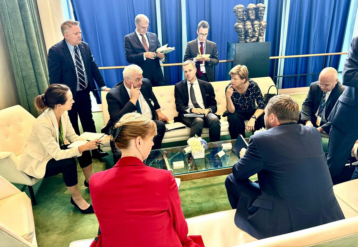 Baiba Braže at meeting during UNGA, Sep 2024