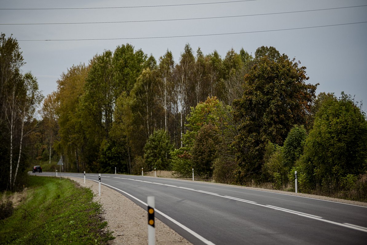 Pārbūvētais ceļa posms no Stalbes līdz Cēsīm