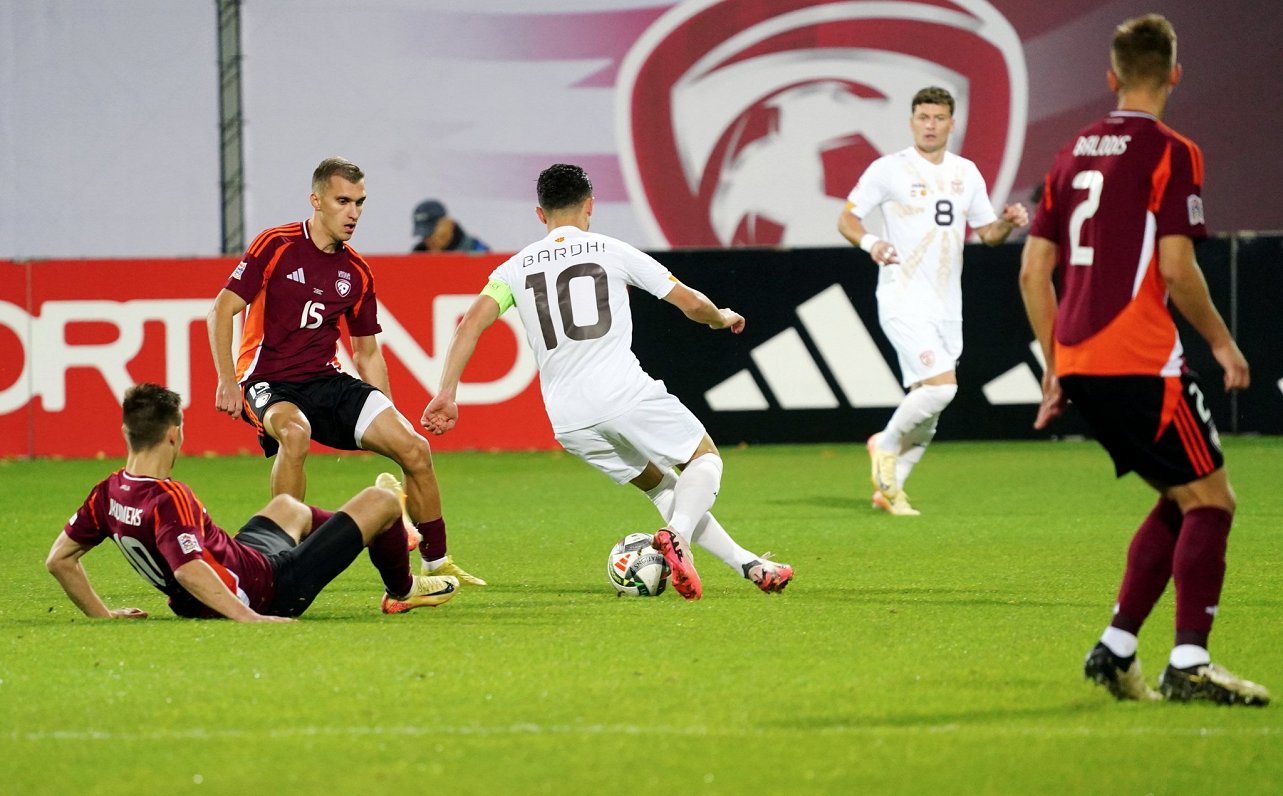 Latvijas un Ziemeļmaķedonijas futbola izlašu spēle Nāciju līgā