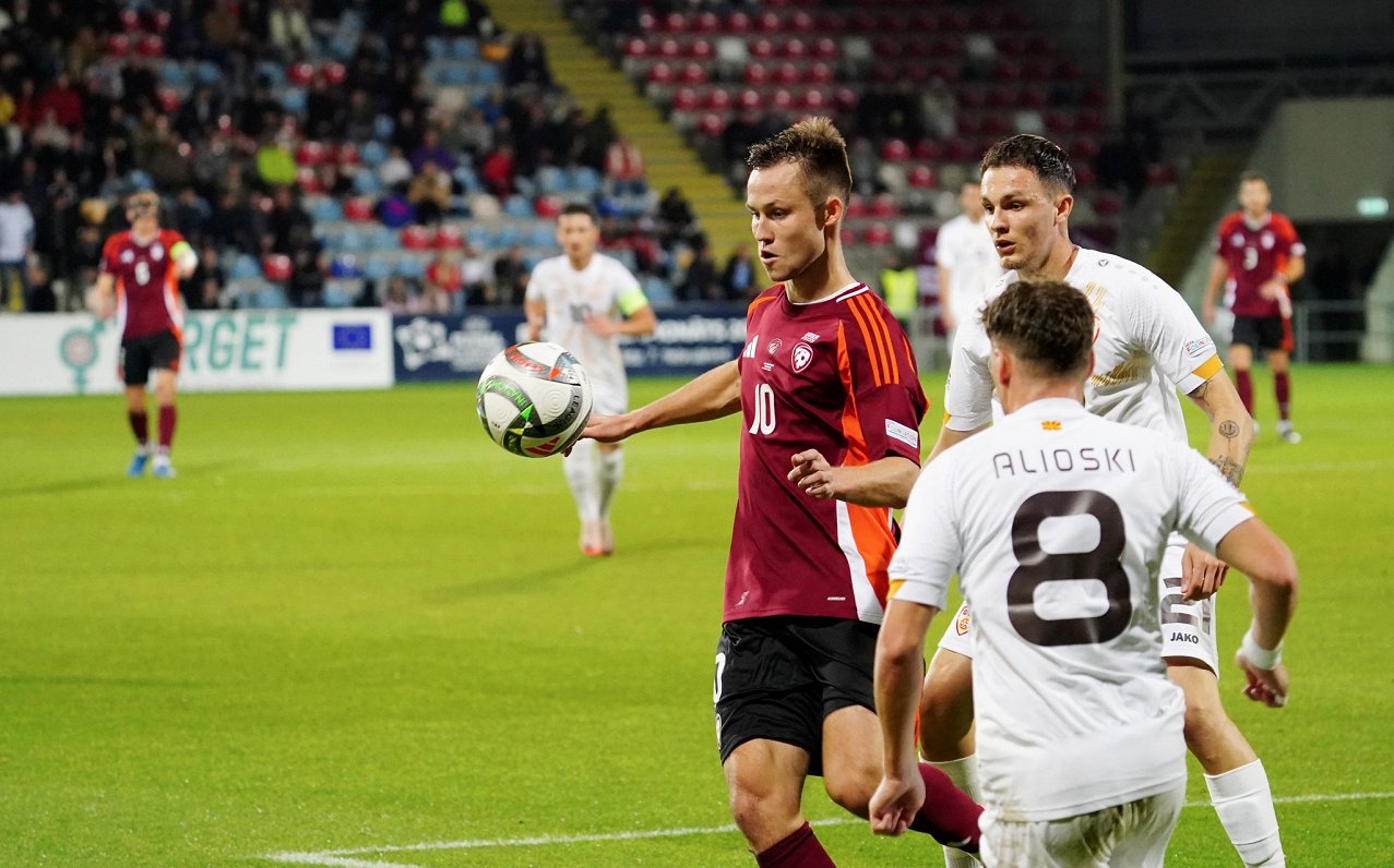 Latvijas un Ziemeļmaķedonijas futbola izlašu spēle Nāciju līgā