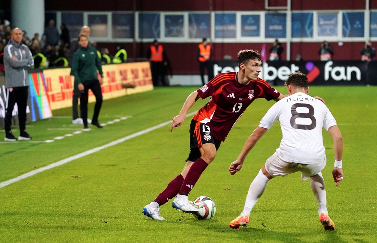 Latvijas un Ziemeļmaķedonijas futbola izlašu spēle Nāciju līgā