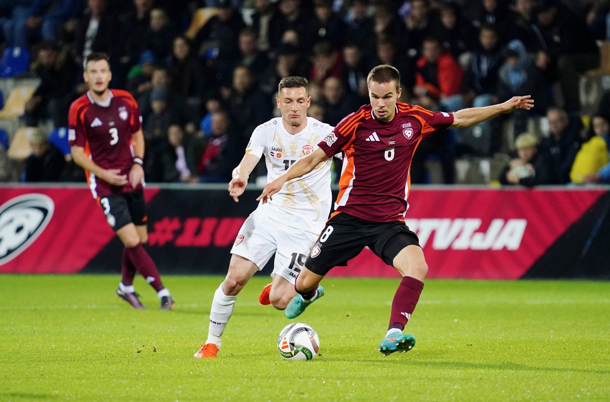 Latvijas un Ziemeļmaķedonijas futbola izlašu spēle Nāciju līgā