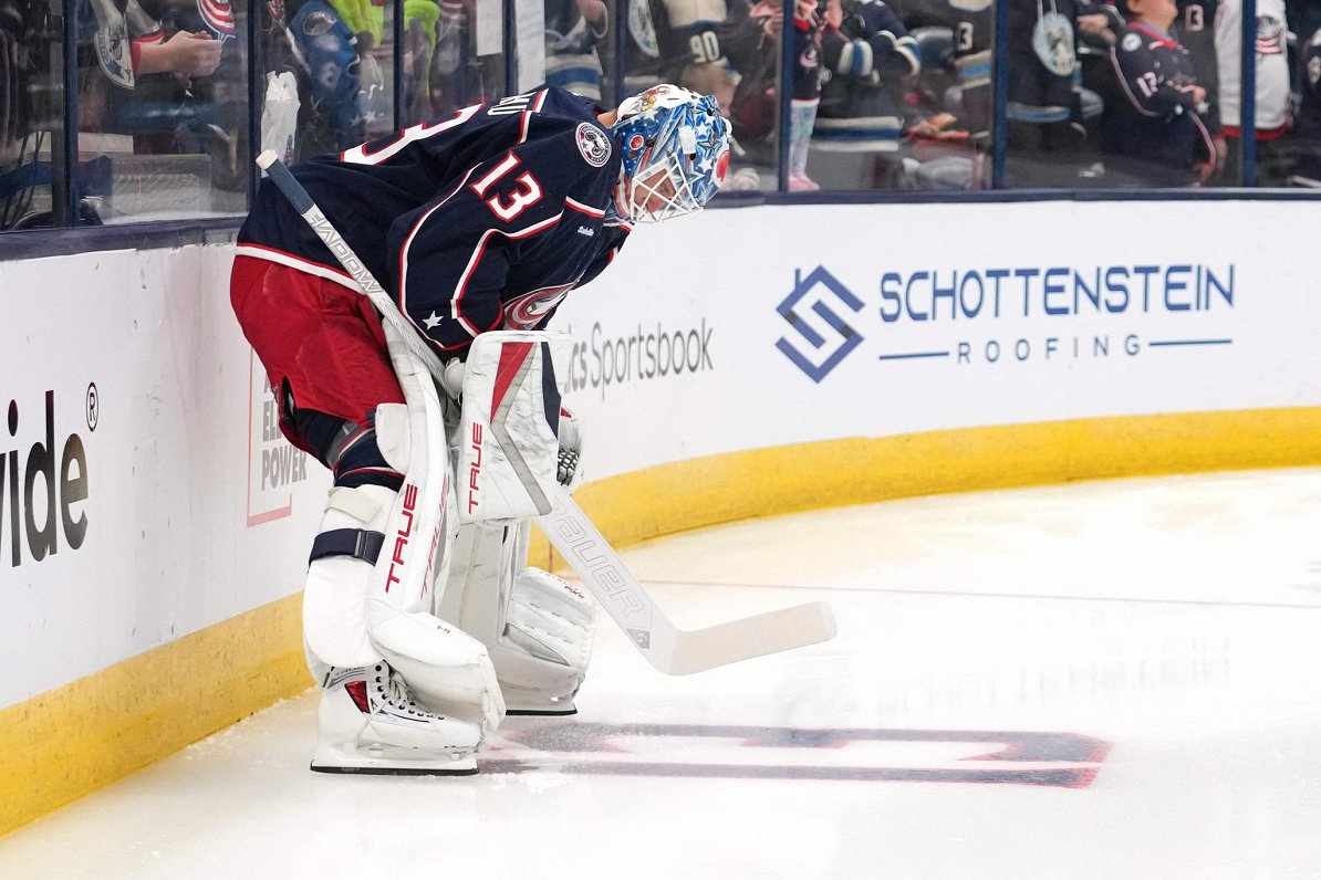 Kolumbusas &quot;Blue Jackets&quot; vārtsargs Elvis Merzļikins